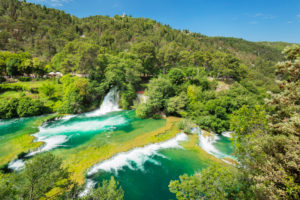 Skradinski Buk Waterfall, Krka National Park, UNESCO World Heritage Site, Dalmatia, Croatia Skradinski Buk Waterfall, Krka National Park, UNESCO World Heritage Site, Dalmatia, Croatia